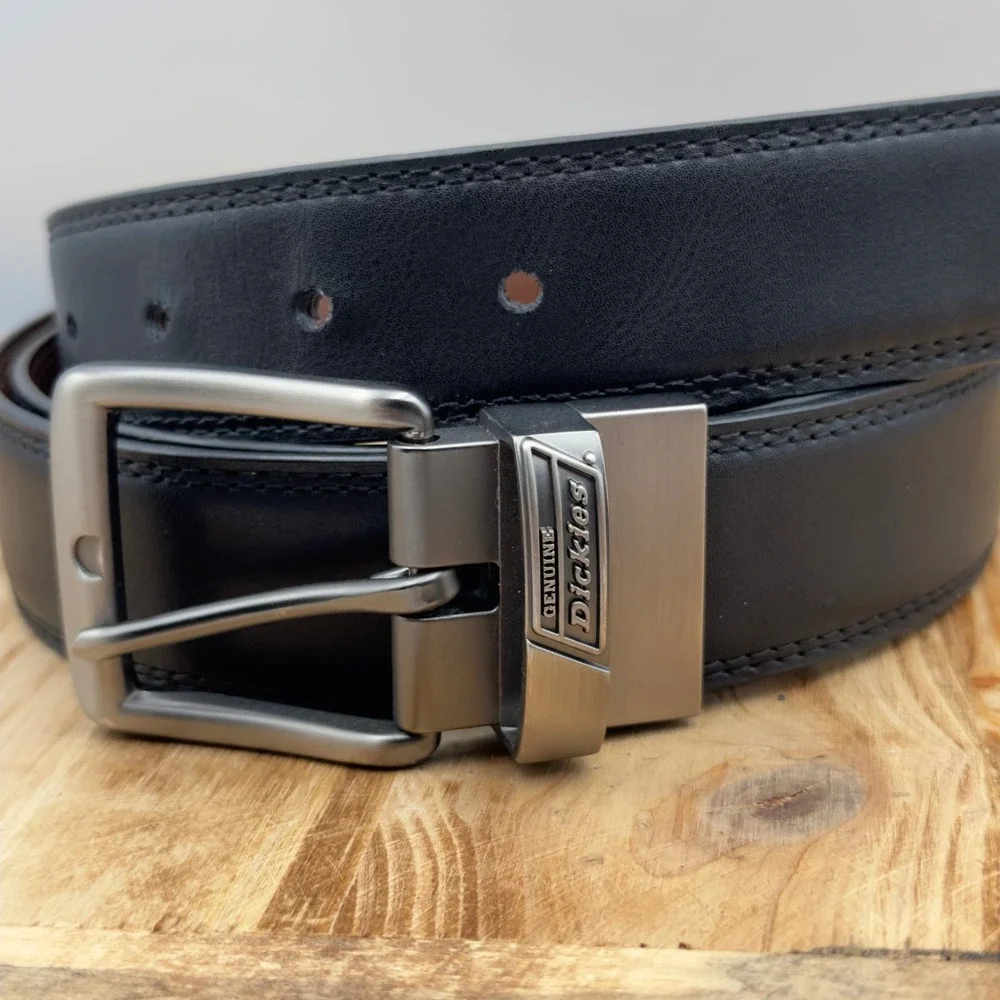 Dickies Belt Black Brown Reversible Leather 50-52 Big Tall Workwear Gorpcore